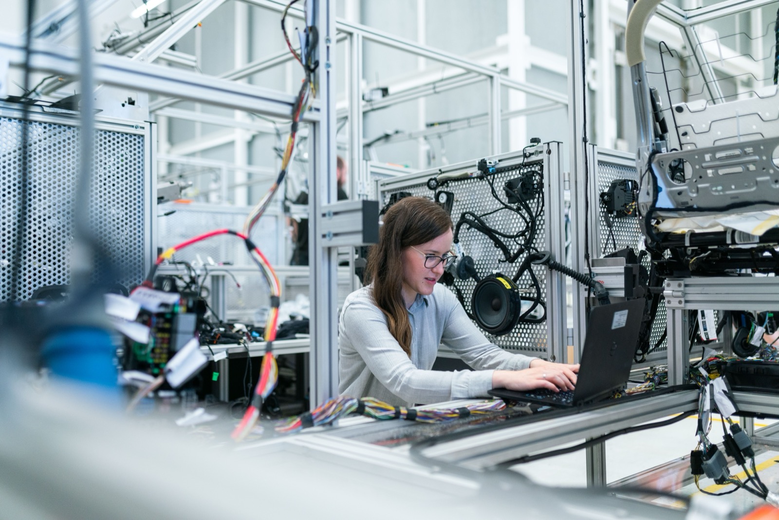 Modern technology workspace showing the engineering behind an automated accessibility scan